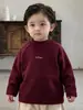 Jaqueta de algodão de inverno para bebê menino jaqueta acolchoada estilosa tie-dye de mistura de lã para menino pequeno blusa com bordado de letra infantil roupas infantis