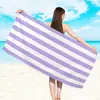 Toalla de Playa Amazon Simple Rayada Microfibra Absorbente Toalla de Baño para Playa Toalla de Playa Rayada Transfronteriza Personalización