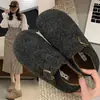 Outono/Inverno 2026 Novas Birkenstocks de Pelúcia Femininas Versáteis Plus Veludo Espessado Confortáveis Slip-on Quentes Sapatos de Algodão Mocassins