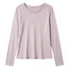 Camiseta de algodón con textura única de copo de nieve y manga larga para mujer, adecuada para primavera, verano y otoño, ligera y ligeramente transparente, protectora del sol, corte holgado e ideal como capa base.