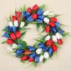 Guirlanda Nova do Dia da Independência de 2025 Guirlanda de Tulipas Simuladas Argola de Porta Flor Decorativa Flor de Seda Flor Simulada Decoração de Parede Enfeites Pendurados