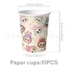 Decoraciones para Fiestas de Cumpleaños Infantiles Temáticas de Labubu Más Vendidas en Stock: Platos de Papel, Vasos de Papel, Manteles, Banderines, Decoraciones para Pasteles