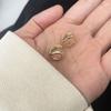 Aretes de Aro en Forma de O con Aguja de Plata S925 para Mujer, Personalidad Nicho, Estilo Retro de Hong Kong, Aretes de Botón de Celebridad de Internet a la Moda para Mujer