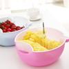 Plato de frutas secas de doble capa con tapa, contenedor de basura de escritorio, extraíble y lavable, para semillas de melón, cesta para escurrir semillas de melón.