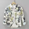 Camisa de Manga Larga Estampada Fresca de Verano para Hombre, Top Artístico Moderno Casual Holgado con Bolsillos, Una Pieza Dropshipping