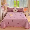 2026 Nuevo Estilo Terciopelo de Leche Acolchado Encaje Cubre Cama Falda de Cama Juego de Tres Piezas Sábana Cama Aireado Doble Capa Gasa Encaje Cubre Cama Individual