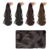 Rabo de cavalo feminino cabelo longo grampo de fixação simulação natural cabelo longo cacheado grande onda alta peruca vermelha de alta temperatura seda grande onda rabo de cavalo