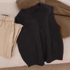 Coletes de Tricô Pulôver Novos Cinzas para Primavera e Outono Feminino Camisa Externa de Inverno Coletes sem Mangas Empilhados Curtos Estilo Coreano