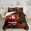Kit de Textil para el Hogar Navideño con Impresión Digital Cepillada Temu/Jit Transpirable Agradable al Tacto Colcha Funda de Almohada Fábrica de Origen