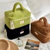 Bolsa de Cosméticos de Lana de Cordero Gran Capacidad Estudiante Viaje Bolsa de Almacenamiento Portátil Alto Valor de Color Neceser
