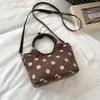 Bolso de Mano Vintage de Ante con Lunares 2026 para Mujer, Bolso Tote con Anillo Redondo, Bolso de Hombro y Cruzado Versátil