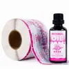 Rollo de pegatinas transparente PET autoadhesivas e impermeables con logo de empresa personalizado y lámina dorada, para empaque de velas
