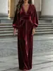 2026 estación independiente de ropa para mujer transfronteriza Amazon AliExpress: estilo suave, cintura ajustada, mono de terciopelo con cuello en V