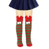 Calcetines Rayados Tejidos Navideños Transfronterizos Calcetines para Niños Calcetines Rayados para Fiesta Navideña Calcetines con Lazo Europeos y Americanos