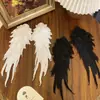 Adorno para el Cabello Lindo con Borla de Plumas Negro Lolita Alas de Ángel Pasador Pinza de Borde Mori Accesorios de Alto Rendimiento