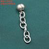 Cadena de cola de ruyi con hojas de loto de caqui en plata esterlina S925, cadena de extensión vintage desgastada, materiales hechos a mano para bricolaje