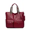Bolso de mano transfronterizo de piel sintética, elegante y con estilo, piel suave, diseño retro y minimalista, bolso de hombro, bolsa de mano para el trabajo, gran capacidad