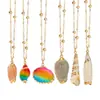 Collar de Playa de Estrellas de Mar y Conchas de Colores Transfronterizo Europeo y Americano para Mujer Estilo Resort Costero Accesorios de Moda