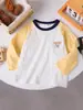 Nova Camiseta Infantil 2026 Algodão Puro Manga Longa para Meninos Peça Única Roupas de Algodão Puro Classe A para Meninas Desenho Animado Tendência Vestuário Infantil