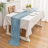 Banderola de Mesa de Hilo de Bali Arrugado Transfronterizo Color Sólido Banderola de Mesa Retorcida Mantel Decoración de Boda Fiesta Banderola de Mesa Plegada