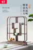 Estante para Tazas de Té de Madera Maciza J Estante Bogu Estilo Chinoiserie Caja de Almacenamiento Estante de Almacenamiento de Mesa Tetera de Té Pu'Er Alrededor de la Estufa Preparación de Té Juego de Té con B