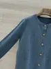 Ropa de punto para mujer BORBOTIE, nueva colección primavera/otoño 2026, cárdigan de cachemira estilo LP con botones dorados