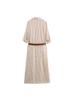 Vestido Midi com Cinto Estampado de Listras para Mulheres - Estilo Europeu e Americano - Comércio Exterior AliExpress - ZR em Estoque - Novo Estilo