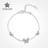 Pulsera de Mariposa de Plata Esterlina S925 Estilo K para Mujer Nicho Lujo Accesible Circonita Micro-Incrustada Estilo Bosque Pequeña Fresca Estudiante Mejor Amiga Pulsera