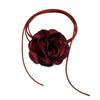 Europeu e Americano Cross-border Novo Retro Desenhado Chocker Tecido Flor Collar Jane Korean Wool Tassel Colar para Mulheres