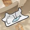 Tapete de Chão de Banheiro Fofo de Desenho Animado Couro Absorvente Tapete Especial para Porta de Banheiro Tapete Antiderrapante Sucção de Banheiro