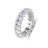 Anéis de Prata Esterlina S925 com Zircônia para Homens e Mulheres, Série de Anéis Empilháveis, Banda de Anel Full-Encrusted Hw Diamond Europeu e Americano