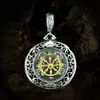 Colgante de Plata de Ley S925 Dios Amarillo de la Riqueza Estilo Étnico Galvanizado Vintage Caja Gawu Colgante de Collar Versátil de Alta Gama para Hombres y Mujeres