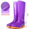 Botas de lluvia con suela de goma, zapatos de goma de caña alta antideslizantes de media caña con terciopelo engrosado para mujer, adecuados para lavado de autos, sitio de construcción, protección laboral, cómodos zapatos de agua