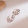 Pendientes de Plata con Plisado de Aguja Europea y Americana en Forma de C, Pendientes de Gama Alta de Nicho, Pendientes Exagerados Personalizados con Temperamento para Mujer