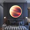 Entrada Entrada Pintura Decorativa Luz LED Lua Redonda Moderna Simples Pintura Suspensa Corredor Luz de Passagem Mural de Porcelana de Cristal de Luxo