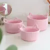 Cesta de Almacenamiento de Escritorio con Orejas de Gato Transfronteriza Cesta de Almacenamiento Tejida a Mano con Hilo de Algodón Cesta de Almacenamiento de Mesita de Noche Cesta para Llaves y Artículos Varios