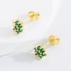 Ins estilo frío hueco flor mariposa aretes cobre chapado en oro incrustado circonita aretes temperamento simple nuevo de moda
