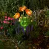 Uau Cordão de Luz Personalizado Estilo Acampamento ao Ar Livre Decoração de Flores Artificiais para Pátio Gramado Impermeável Cruzamento de Fronteira Solar Luz para Plugue de Atmosfera