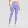Procesamiento y personalización de pantalones de yoga para mujer, leggings de cintura alta con cepillado de doble cara, pantalones deportivos de fitness con realce de glúteos color piel OEM.