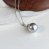 Colgante de perla Shijia gris platino de 14 mm cadena de entrega gris platino fresco sentido de nicho