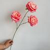 Nova Flor Artificial 3 Cabeças Corolla Salão de Casamento Fundo Decoração Suave Rosa Flor de Mesa Display Suprimento Pronto