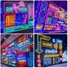 Placa de Porta com Personagem Luminoso Publicidade de Personagem Guangzhou Fabricado em Aço Inoxidável Mini Iluminado por Trás Caixa de Luz Neon para Loja