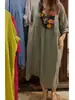 2025 nuevo vestido casual de algodón y lino para mujer, color sólido, con bolsillo, comercio exterior transfronterizo, Amazon