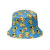 Amazon Transfronterizo Nuevo Sombrero de Sol Sombrero de Sol Doble Cara Lindo Pato Amarillo Dibujo Animado Sombrero de Pescador Niños