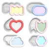 Molde de silicona para bandeja de frutas epoxy DIY transfronterizo, plato ovalado, bandeja de almacenamiento de amor, plato de frutas de flor de nube