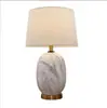 Lámpara de Mesa Cerámica Estilo Americano Simple Moderno Material de Cobre Chapado en Oro Iluminación para Sala de Estar, Dormitorio, Mesita de Noche, Habitación Modelo de Hotel