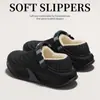 Pantuflas de Algodón Impermeables para Hombre, Nuevo Estilo Invierno 2026, Antideslizantes para el Hogar, Felpa Gruesa Cálida, Suela Gruesa, Pantuflas de Algodón Antideslizantes para Pareja para Mujer
