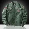 Chaqueta de vuelo para hombre con bordado, cuello de béisbol de la fuerza aérea, chaqueta táctica, cuello alto, manga larga, chaqueta casual, marca de moda