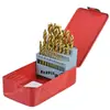 Juego de 25 Brocas para Madera de Acero Rápido de Tres Puntas 1-13mm Taladro Eléctrico Broca para Madera Recubierta de Titanio para Madera Maciza y Madera Dura