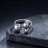 Anillo de acero de titanio de diseño nicho estilo Ins para mujer, no se decolora, oro de 18 quilates, diseño abierto, acero inoxidable, lujo ligero, anillo para el dedo índice, venta al por mayor
